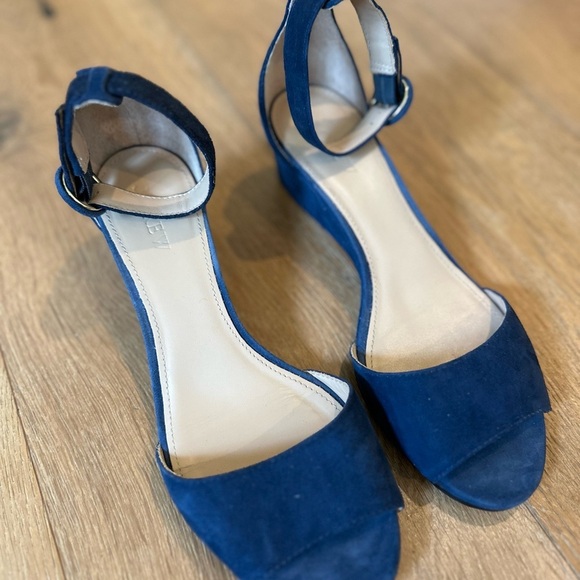 J. Crew Shoes - J. Crew Blue Suede Wedge Women's Sandals